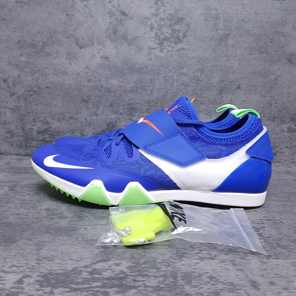 NIKE Pole Vault PV Elite Track Field Spikes Mens 12 Blue White Orange